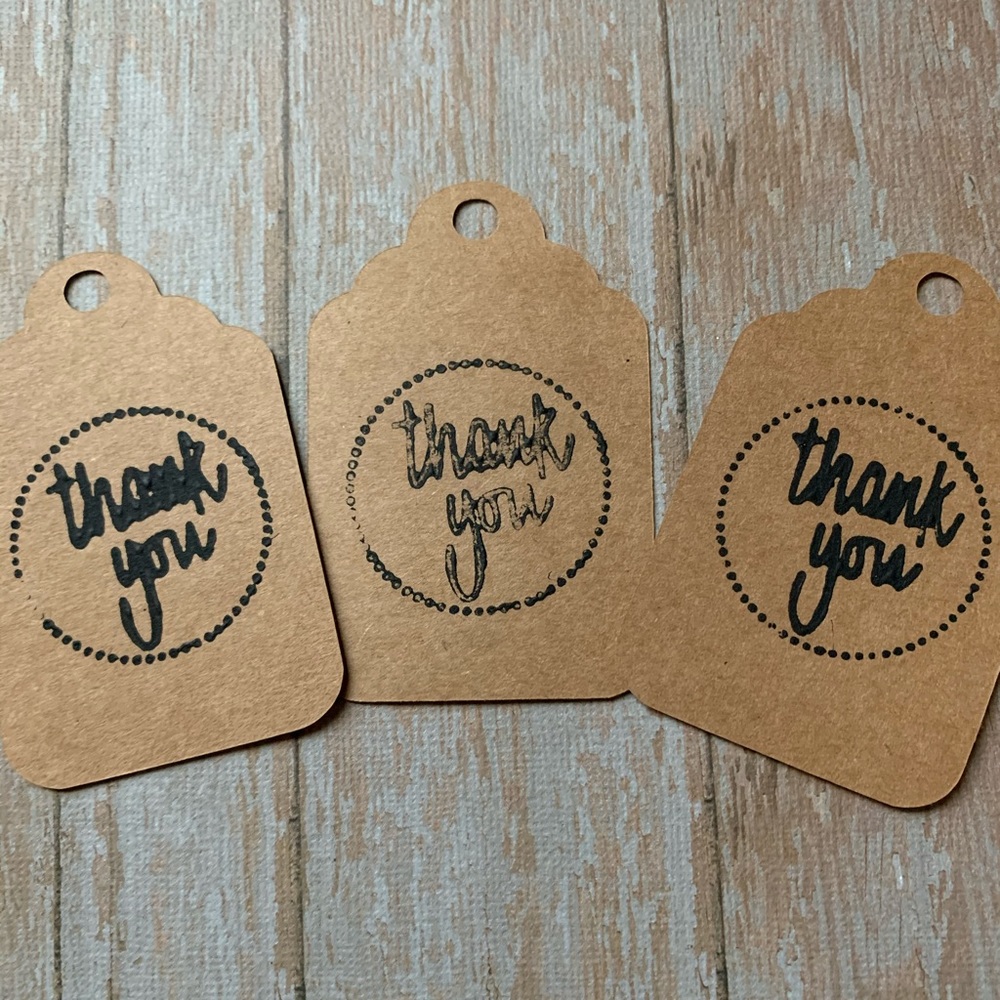 Handmade thank you tags
